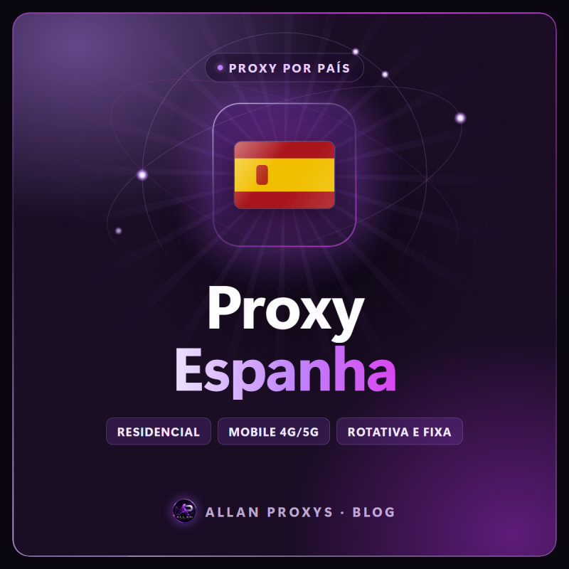 Proxy Espanha: IP residencial e mobile da Espanha