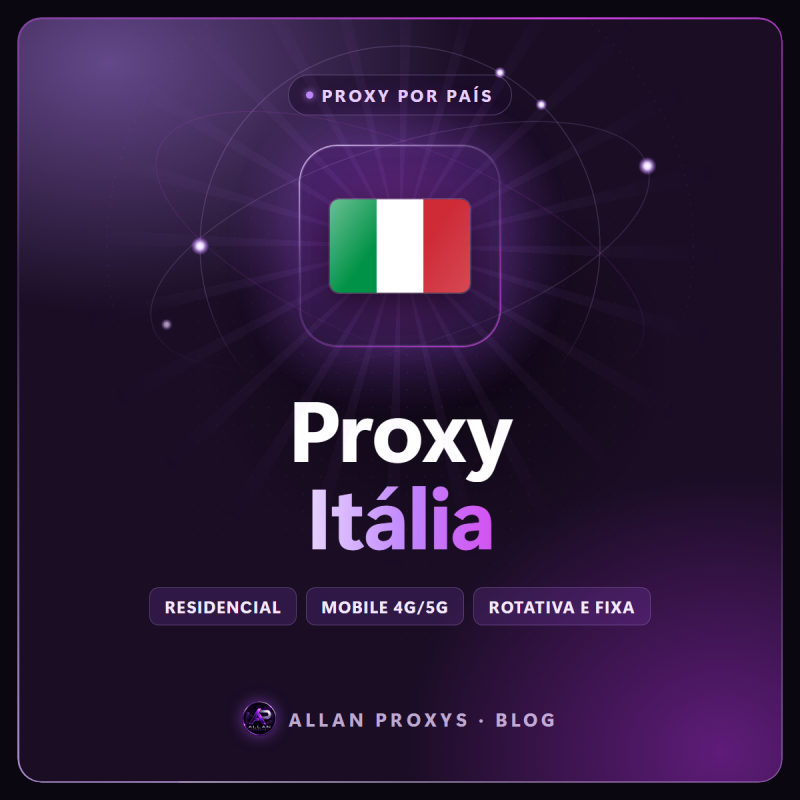 Proxy Itália: IP residencial e mobile da Itália